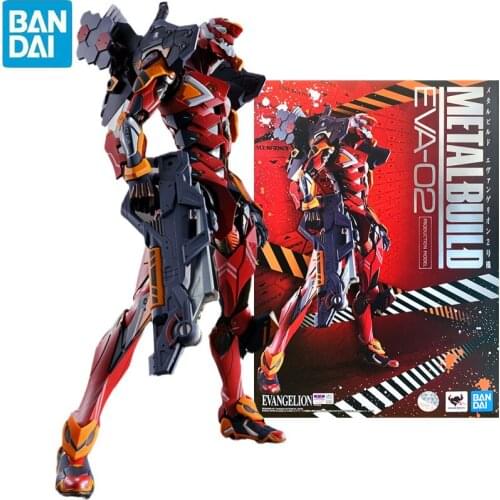 Bandai Tamashi Nations Metal Build Eva-02 Test Type Spirits Neon Genesis Evangelion Robot Anime Action Figure Collect Model Toys
