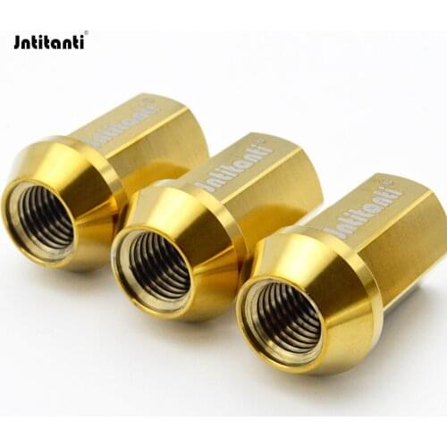 High performance strong blue color 60 degree cone seat open end Gr.5 titanium alloy lug nut M14*1.5*35mm