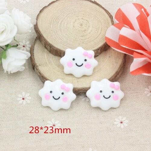 15pcs/lot resin smiling face DIY resin cabochons accessories mix colors for kids hair