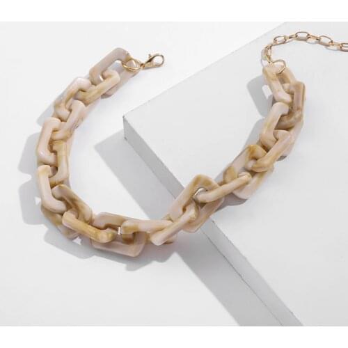 Punk Hip Hop Big Chunky Chain Necklace for Women Fashion Statement Acrylic Resin Choker Collar Femme Necklace Jewelry Bijoux