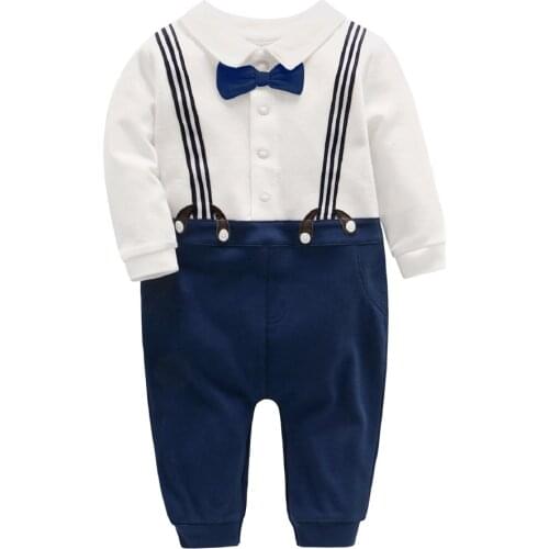 Newborn Baby Boys Gentlemen Style Romper