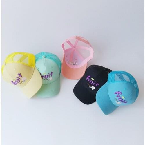 Summer Breathable Mesh Baby Baseball Hats Letter Embroidery Kids Boys Girls Sun Hats Peaked Cap