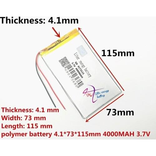 High Capacity 4000mah 4173115 3.7v Li Polymer Rechargeble Battery