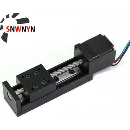 Mini Linear Guide Slide Rail Actuator T6 Lead Screw Motion Stepper Motor Stroke 50-200MM Linear Lead Rail Stage Motion Table