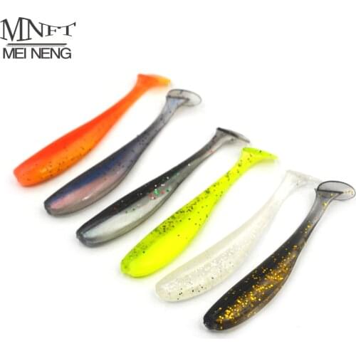 MNFT 12Pcs 6 Color Soft Lure T Tail Worm Bait 1.8g/6.5cm Shad Fishing Lures Worms Bass Swimbaits Crank Baits