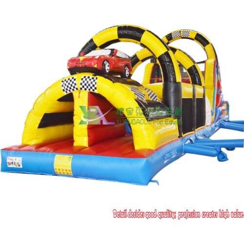 High Quality PVC0.55mm Inflatable Obstacles Fun Bouncy Jumper Racing Slide Obstacle Course