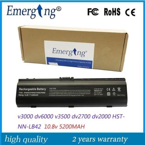 10.8v 5200mah Japanese Cell New Laptop Battery for HP v3000 dv6000 v3500 dv2700 dv2000 HSTNN-LB42