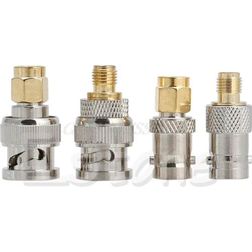 New 4Pcs BNC To SMA Type Male Female RF Converter Test Adapter Kit Connector Set Dropshipping