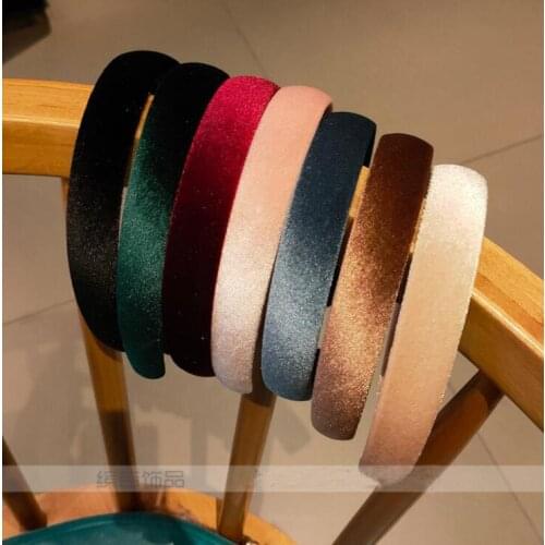 New Autumn Solid Velvet Bezel Women Headband hairbands Vintage knit Hair Bands Hairband Hair Hoop Winter Hair Accessories