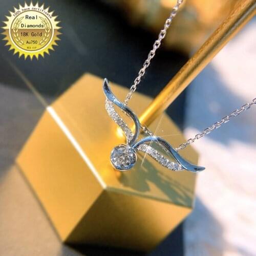 100% 18K white gold natural diamond necklace all use 0.26ct diamond and have certificate HM043