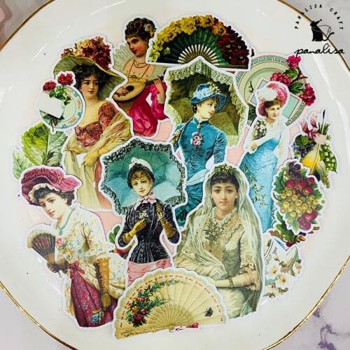 Panalisacraft 18pcs Junk journal Gorgeous vintage stickers paper for Scrapbooking Happy Planner/Card Making/ Journal Project