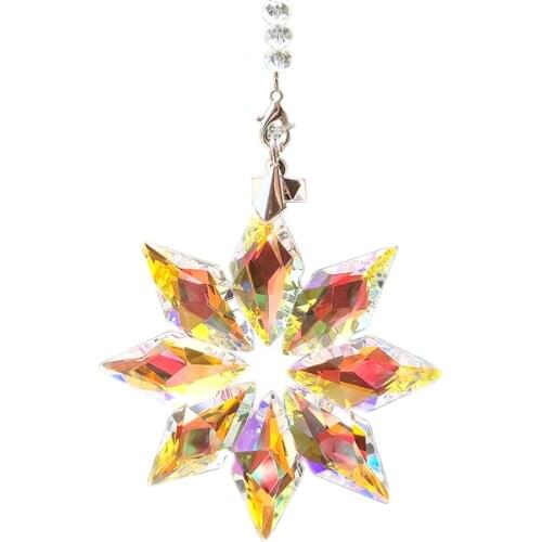80MM Snowflake Suncatcher Chandelier Crystals Prisms Glass Crystal Pendants DIY Handcrafts Hanging Ornament Car Decor Gifts