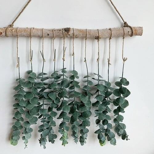 Eucalyptus Hanging Wall Decor, Artificial Eucalyptus Vines and Greenery Wall Hanging Plants Farmhouse Boho Wall Decor
