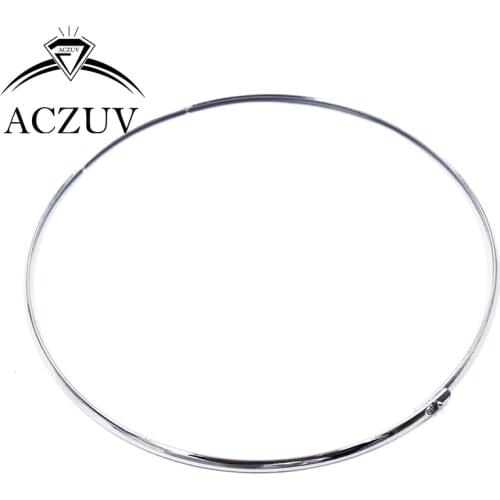 Rhodium Plated 50pcs 3.3mm Wire 13cm Metal Ring Collar Circle Choker Necklace DIY Jewelry Findings Accessories CNW022