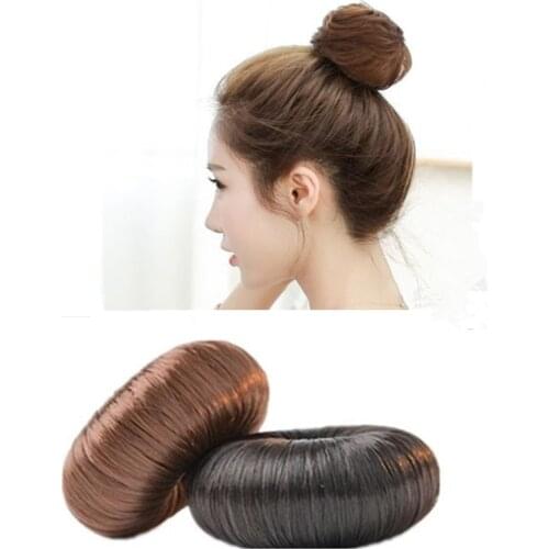 Donut Chignon Hot Women Synthetic Fiber Hair Bun Donuts Ring Blonde Hair Extension Wig 6 Colors