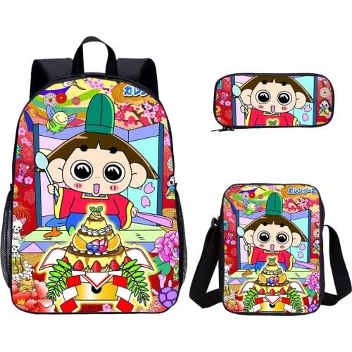 Cartoon Print School Backapck 3 pcs Set Japan Prince Mackaroo College Student Schoolbag Kids Mochila Escolar