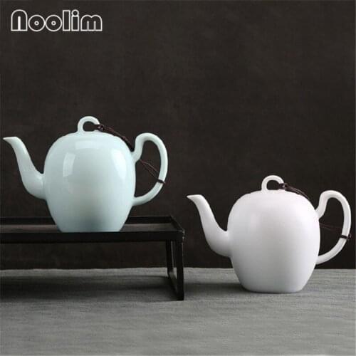 Japanese Ceramic Simple Tea Pot with Handle Tea Maker White Porcelain Kung Fu Tea Set Office Teapots Cold Kettle Teaware 180ML