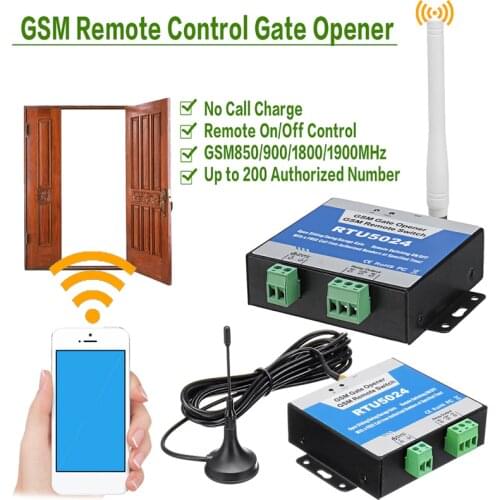 RTU5024 GSM Gate Opener Relay Switch By Free Call 850/900/1800/1900MHz Remote Control Door Access Wireless Door Opener Module