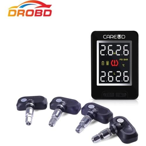 High quality U912 TPMS tire pressure monitoring system With 4 Internal Sensors Car PSI/BAR LCD Display For Tire Alarm