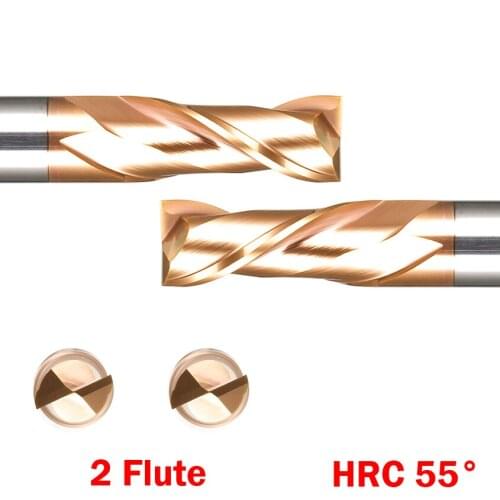 OD 1mm 1.5mm 2mm 2.5mm HRC55 Tungsten Alloy Solid Carbide 2 Flute CNC Cutting Tool Spiral Flat End Mill Router Milling Cutter