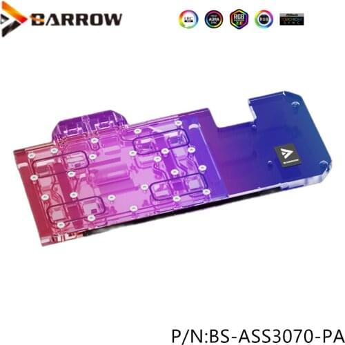 Barrow LRC2.0 full coverage GPU Water Block for ASUS STRIX 3070 Aurora BS-ASS3070-PA