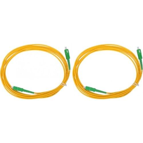 2PCS Fiber Optic Patch Cable Single Mode & Single Core SC/APC-SC/APC-SM-G652D OS2 3 Meters