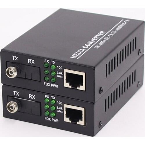 1 Pair FC port 10/100M Fiber Optic Transceiver 1 Fiber port 1 RJ45 Ethernet ports Single-Mode Optical Fiber Media Converter