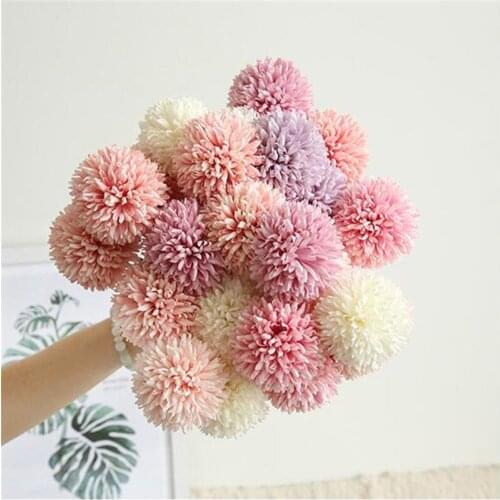 1PC Artificial Flower Dandelion Single Head Thorn Ball Home Decor Wedding Decoration 9 Colors Gifts Fake Flowers For Party