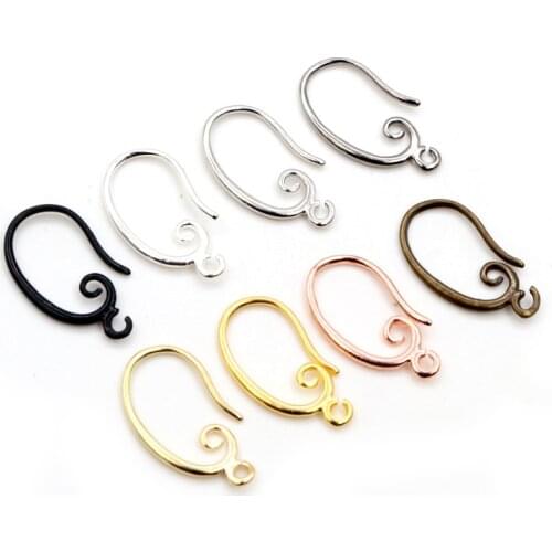 10pcs ( 5pair) 19x11mm High Quality Classic 8 Colors Plated Brass French Earring Hooks Wire Settings Base Settings Whole Sale