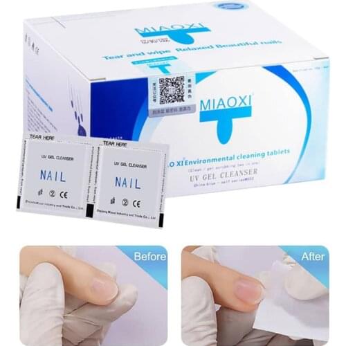 100pcs/pack Nail Wipes Lint Free Non Woven Nail Polish Glue Cleaning Pads