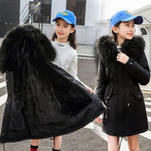 2020 Winter Fleece Parkas Kids Jackets For Girls Warm Thick Velvet Childrens Coat Baby Outerwear Infant Clothing Overcoat W734
