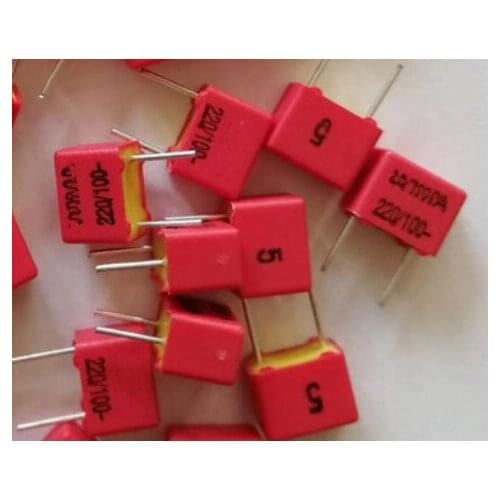 50PCS 220PF100V FKP2 220/100 P=5mm Capacitor