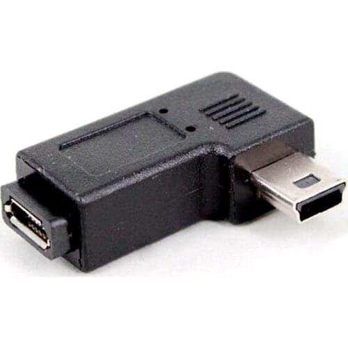 90 Degree Right Left Angle Mini USB Type A Male To Micro USB Female Adapter