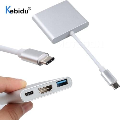 Kebidu USB 3.0 Type C To 4K Adapter Converter HDMI-compatible Male to Female USB-C Hub Adapter Type-C for Macbook Air TV
