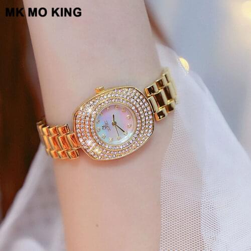 Korea Golden Silver Rhinestone Womens Watch Casual Waterproof Luxury Rhinestone Ladies Quartz Office Clock Reloj Mujer Gift