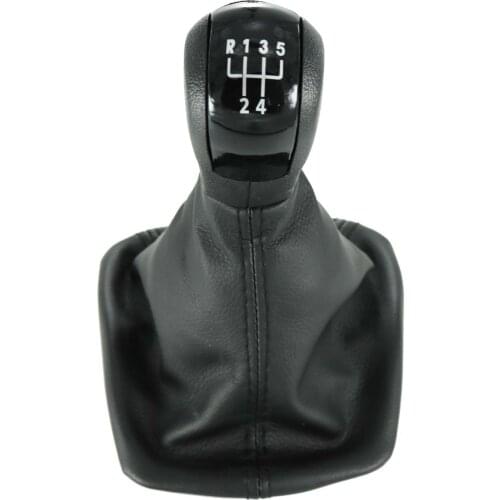 Black Cap For Skoda Octavia A5 A6 MK2 2009 2010 2011 2012 2013 New 5 Speed Car Gear Stick Shift Knob With Leather Boot
