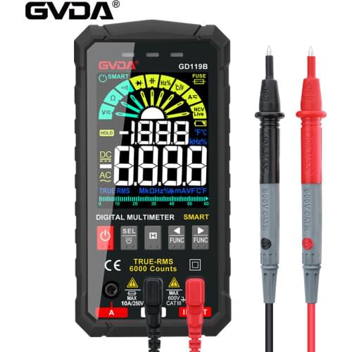 Digital Multimeter Voltage Tester True RMS Capacitor 6000 Counts Transistor Meter AC DC Hz Ohm Tester NCV Universal Multimetro