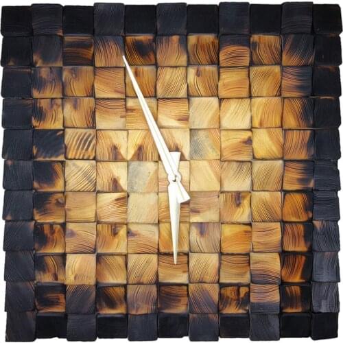 Natural Solid Wood Handmade Decorative Wall Clock Rustic Livingroom Home Kitchen Office Nordic Watch Household Items Non-Ticking