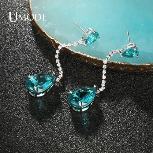 UMODE Rhinestone Long Crystal Drop Earrings CZ Water Drop Earrings for Women Bridal Wedding Jewelry Party Earring Gift UE0730