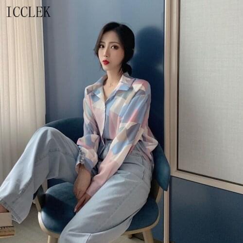 Женские классические рубашки ICCLEK China At AliExpress