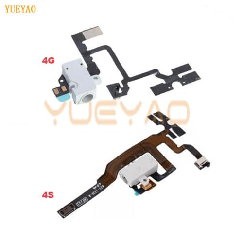 For iPhone 4 Headphone Audio Jack Volume Button Cable For iPhone 4S Mute Silent Switch Connector Flex Cable Replacement Parts
