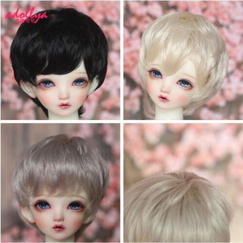 Adollya Short Wig Hair For Dolls Suitable For 1/3 1/4 1/6 BJD Doll Cute Style Handmade Hair Dyeing Blow Styling Dolls Accessorie