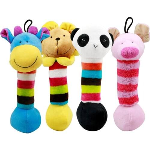Cute Pet Dog Toys Chew Squeaker Cartoon Animals Sound Plush Puppy Bite Resistant Training Toy For Small Dogs Pet Supplies 30 cm