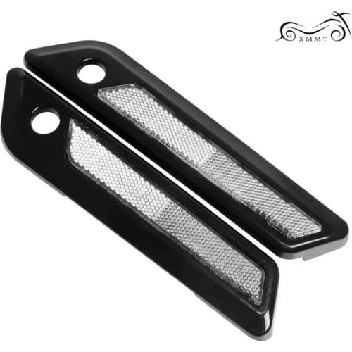 Motorcycle Saddle Bag Hinge Latch Black Reflector Covers For Harley Road Glide Street Electra FLHR FLTRX 2014 - 2020