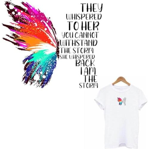 Butterfly Patches For Clothing Stickers Washable T-Shirt Iron On Transfer On Clothes Heart Appliques Heat-Sensitive DIY On Dress