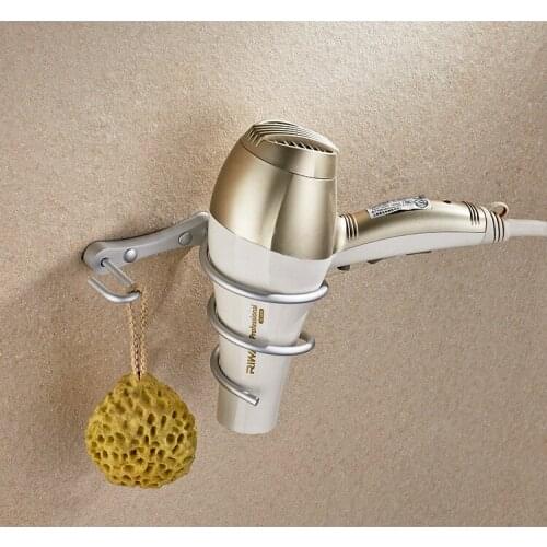 1PC Bathroom Wall Shelf Wall-mounted Hair Dryer Rack Storage Hairdryer Support Holder Spiral Stand Holder KF 2014