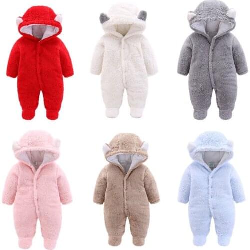 Autumn Winter Baby Clothes Unisex Solid Baby Girl Clothes Newborn Jumpsuit Baby Boy Clothes One-piece Thick Baby Romper Velvet