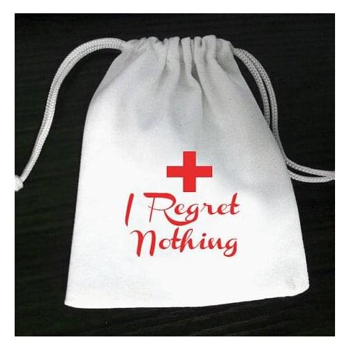 Personalized I Regret nothing wedding Hangover Kit favor gift Welcome Candy Bags Bachelorette hen bridal shower party gift bag
