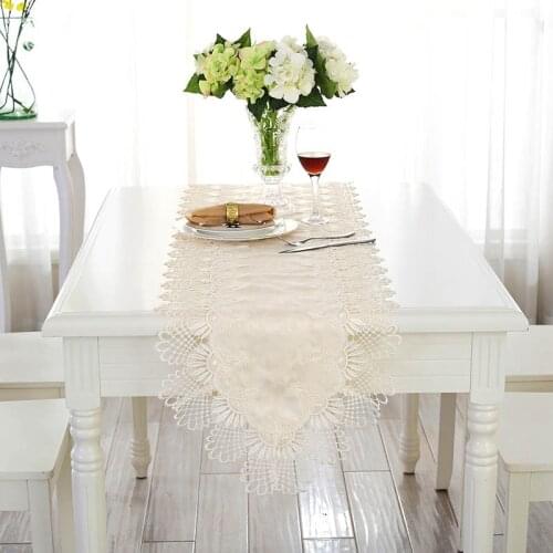 Simple and modern table runner with lace for TV cabinet long tablecloth coffee table decoration table runner