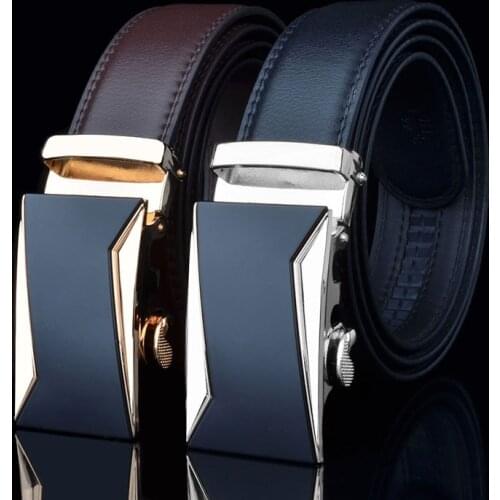 Belt mens leather automatic buckle pure cowhide belt mens leather trouser belt waist seal business fashion